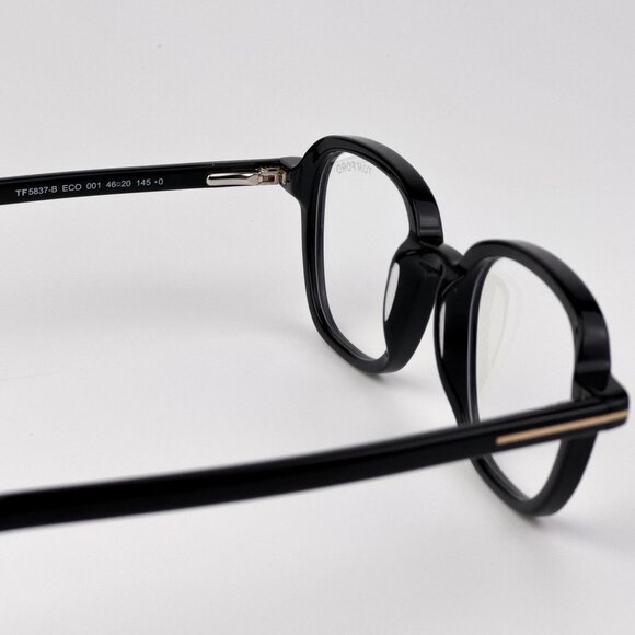 Tom Ford FT5837-B Eyeglasses – Shiny Black Round Square Frame | Model 001 - Picture 8 of 9